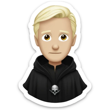 singular draco malfoy wearing all black death eater robes and death eater mask covering his face sticker