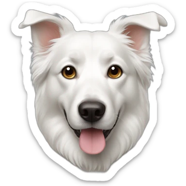 White dog sticker
