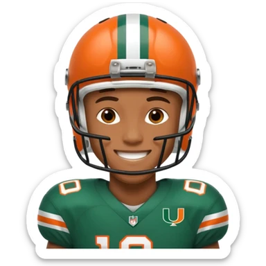 black football player for the university of miami wearing number 10  sticker