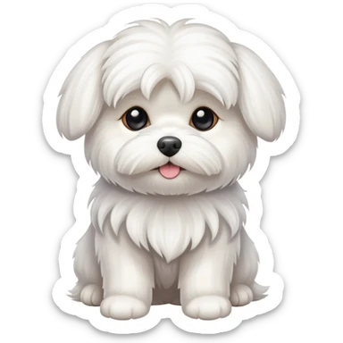 White maltese dog sticker