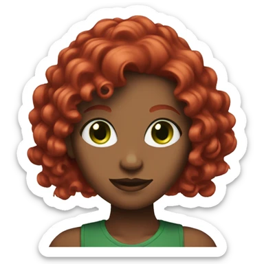 women with ruby hair and green eyes sticker