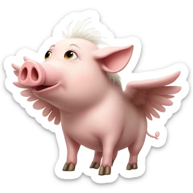 Pig with wings sticker