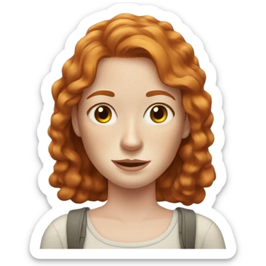 Pale redhead woman with lots of freckles on face sticker