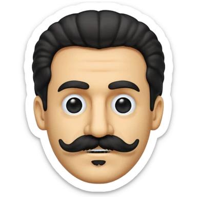 Stylized emoji depicting frank zappas mustache and 'goatee' sticker