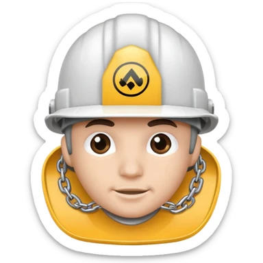 what hard hat with a grey chain logo on the front sticker