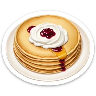 scandinavian round crepes with jam and sour cream sticker