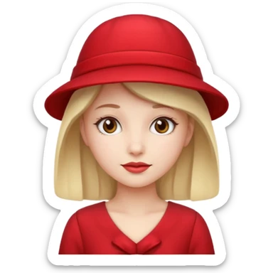red hat and red dress girl sticker
