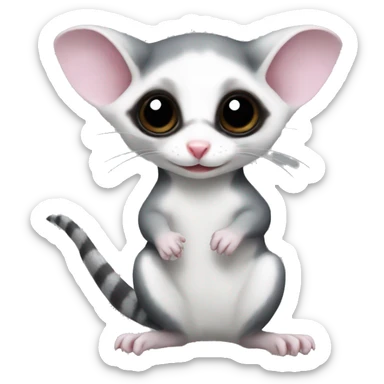 Sugar glider white with grey sticker