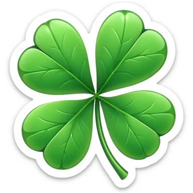 Lucky clover charm – green four-leaf clover.
 sticker