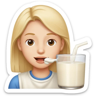 Winky face with milk in mouth  sticker