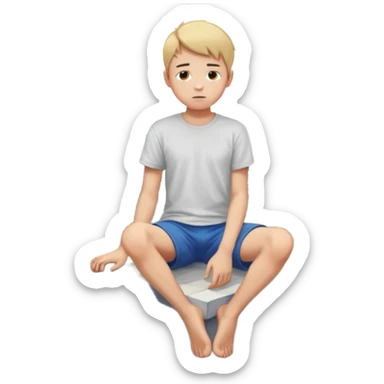 Ragazzo seduto su un tetto di un palazzo, con le gambe a penzoloni sul vuoto sticker