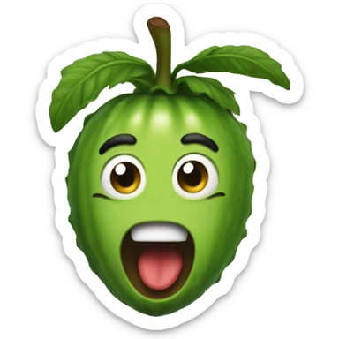 abocado sticking out toungue sticker