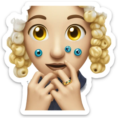 thin gold ring studded with eyeballs sticker