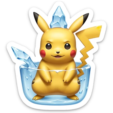 Pikachu en glace sticker