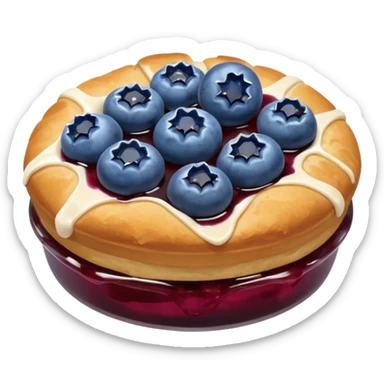 Make an emoji of a blueberry puff (small) that's broken off a bit so you can see the blueberry jam sticker
