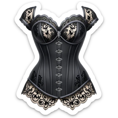 Goth black lace corrset sticker