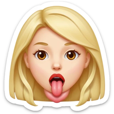 Girl sticking tongue out sticker
