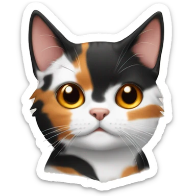 calico striped cat black orange and white sticker