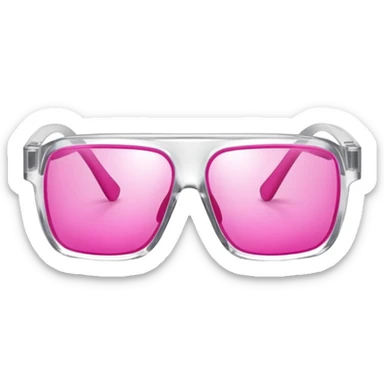 square protective glasses with bright pink lenses, industrial safety eyewear sticker