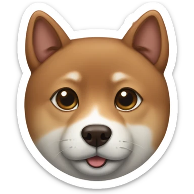 Brown shiba and dark brown tabby cat sticker