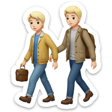 Someone helping otherone drunk friend walk home sticker