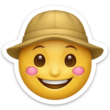 Şapkalı gülen emoji sticker