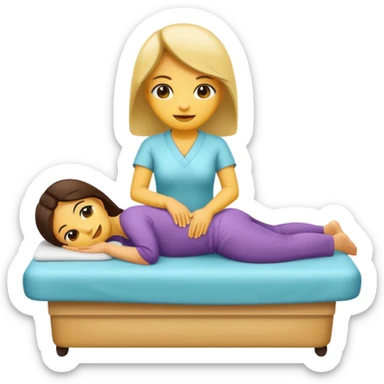 emoji at a massage parlor sticker