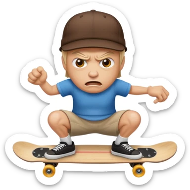 Angry dad with backwards hat and skateboard emoji sticker
