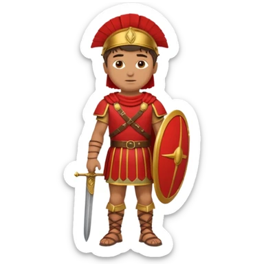 roman soldier without armor, just red clothing and fullbody view sticker