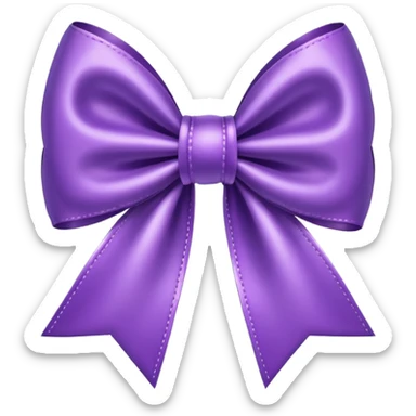 purple bow w hearts sticker