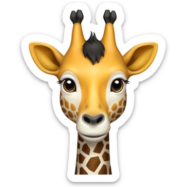 Girafe noir et blanc juste avec des traits pour la délimitation  sticker