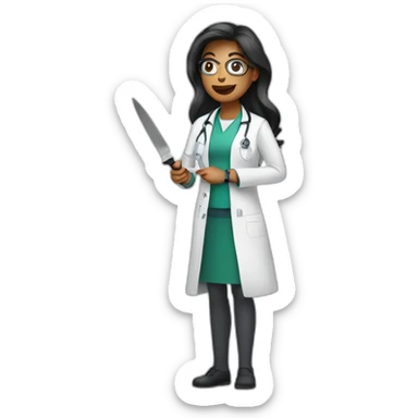 Female Dr. With knife sticker