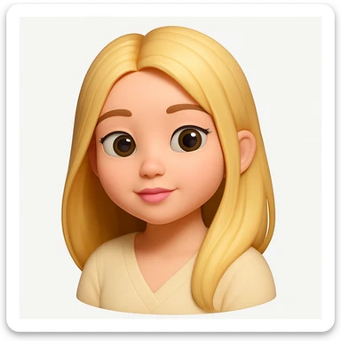 Create a high quality 3D emoji of the girl, keeping the 3D emoji style and realistic details. The emoji should be separate and not combined with the boy. The original style is 3D emoji, but since 3D emoji style does not support editing, use the general style while preserving the 3D emoji look and realism. sticker