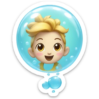  Breezy the Bubble floating happily sticker