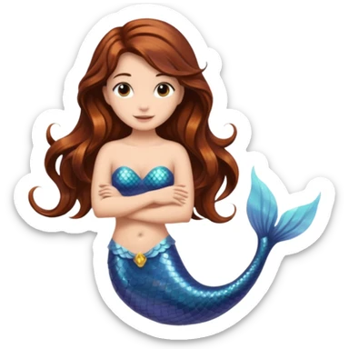 Brown hair mermaid sticker