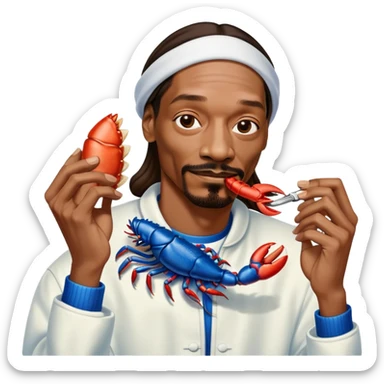 snoop dogg eating a blue lobster sticker