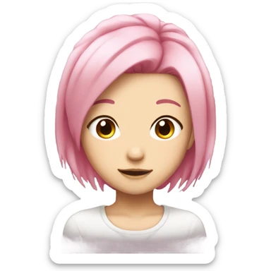 Anime girl with pink hair sticker