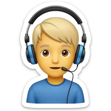 kids with headphones sticker