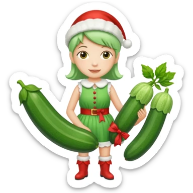 peppermint carrying a zucchini sticker