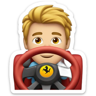 Jeroen van der Berg driving in a ferrari sticker