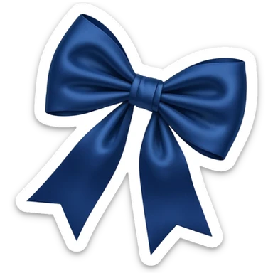 Navy blue bow sticker