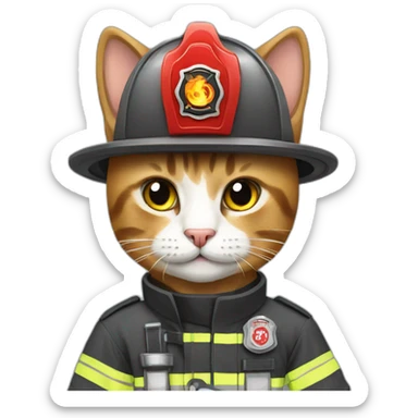 cat-firefighter sticker