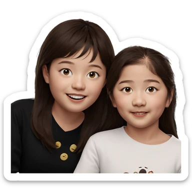 smiling girls with brown hair sticker