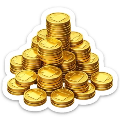 a lots of coins sticker