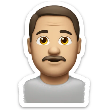 A fat man brunette sticker