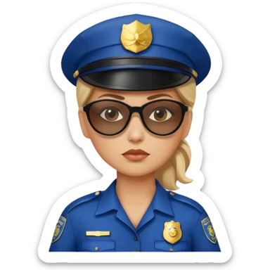 woman police wearing sun glasses sticker
