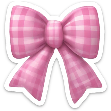 Pastel pink plaid bow sticker