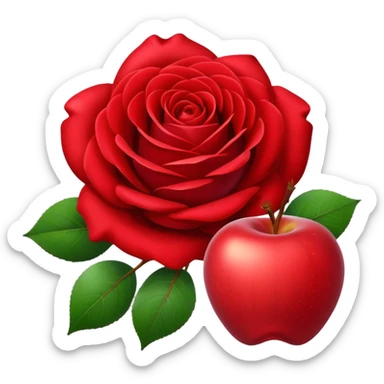 rose and apple sticker