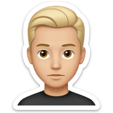 Young man with slicked back hair sticker