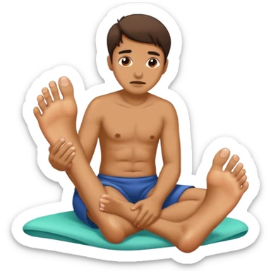 Freaky emoji smelling feet sticker